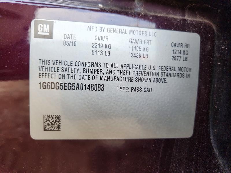 Продаж на аукціоні авто 2010 Cadillac Cts, vin: 1G6DG5EG5A0148083, номер лоту: 63910736