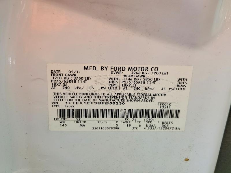 Продаж на аукціоні авто 2011 Ford F150, vin: 1FTFX1EF3BFB58230, номер лоту: 64572806