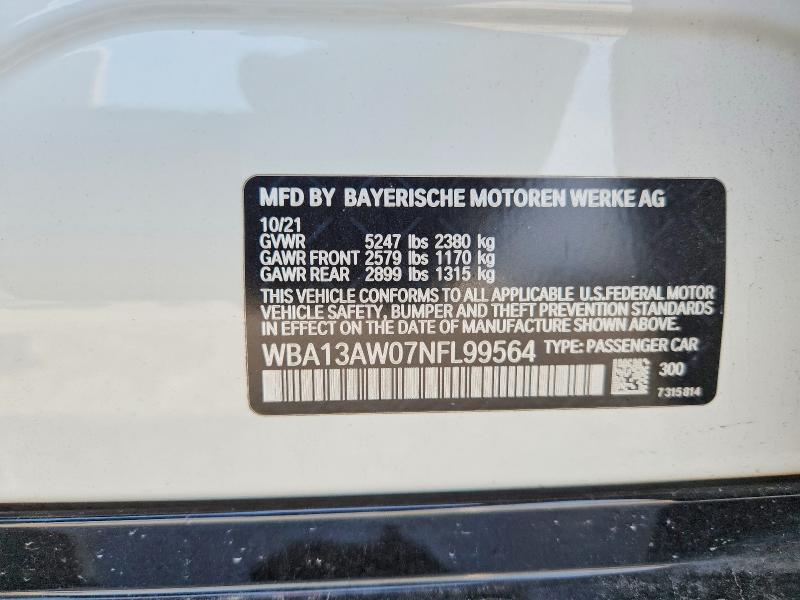 2022 Bmw M440xi მანქანა იყიდება აუქციონზე, vin: WBA13AW07NFL99564, აუქციონის ნომერი: 63481656