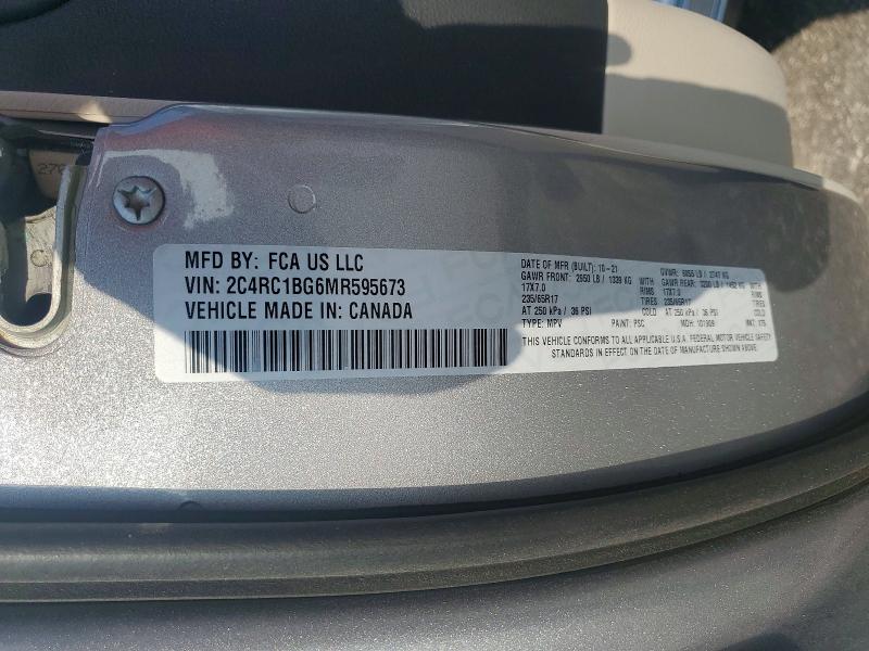 Aukcja sprzedaży 2021 Chrysler Pacifica, vin: 2C4RC1BG6MR595673, numer aukcji: 64666106
