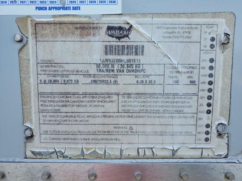 Продажа на аукционе авто 2017 Wabash 53 Dry, vin: 1JJV532D0HL001613, номер лота: 66296856