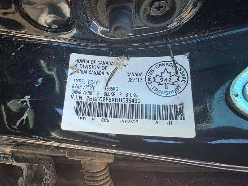 Продажа на аукционе авто 2017 Honda Civic, vin: 2HGFC2F6XHH036490, номер лота: 65719796
