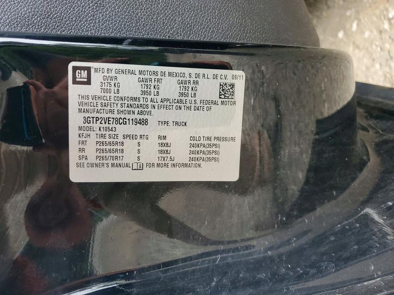 Aukcja sprzedaży 2012 Gmc Sierra, vin: 3GTP2VE78CG119488, numer aukcji: 65199826