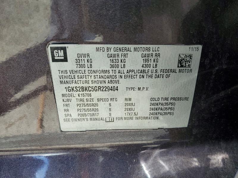 2016 Gmc Yukon მანქანა იყიდება აუქციონზე, vin: 1GKS2BKC5GR229404, აუქციონის ნომერი: 65641746