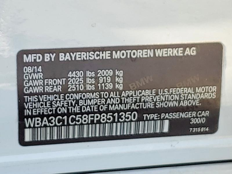 Aukcja sprzedaży 2015 Bmw 328, vin: WBA3C1C58FP851350, numer aukcji: 64048616