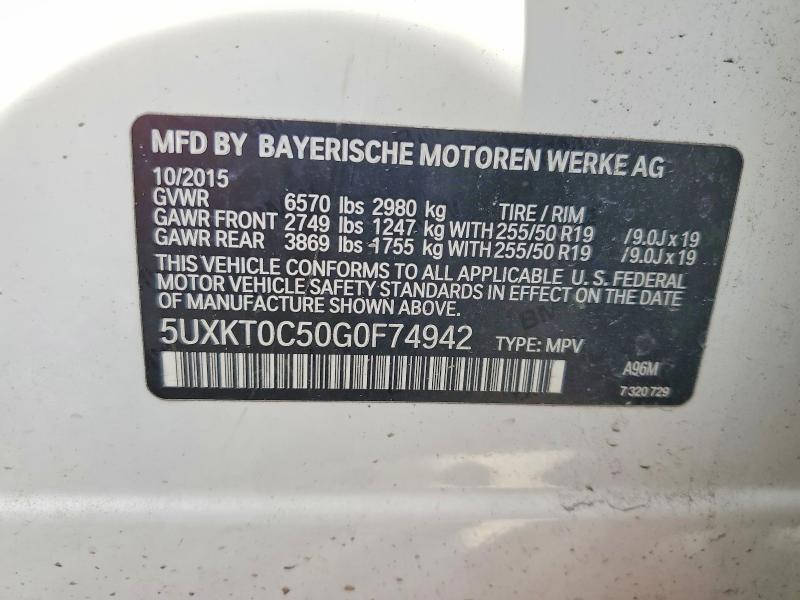 Aukcja sprzedaży 2016 Bmw X5, vin: 5UXKT0C50G0F74942, numer aukcji: 63338136