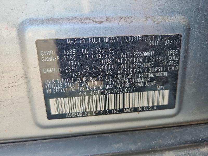 Продаж на аукціоні авто 2013 Subaru Outback, vin: 4S4BRBGC4D3226777, номер лоту: 64423686