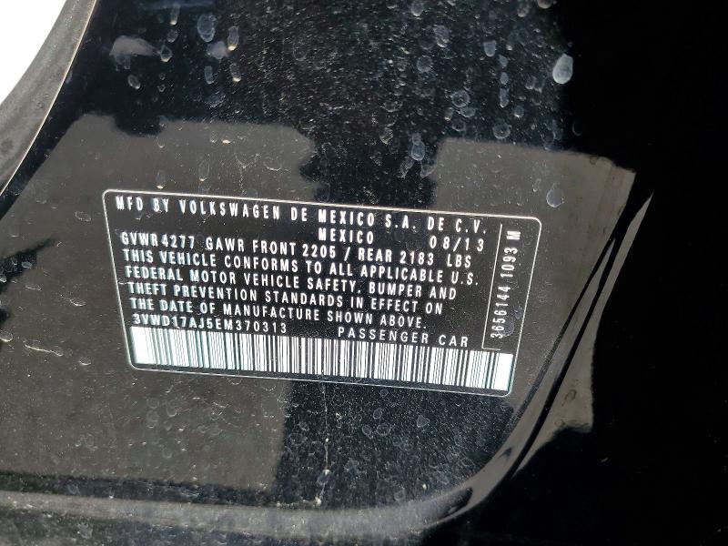63797066 :رقم المزاد ، 3VWD17AJ5EM370313 vin ، 2014 Volkswagen Jetta مزاد بيع