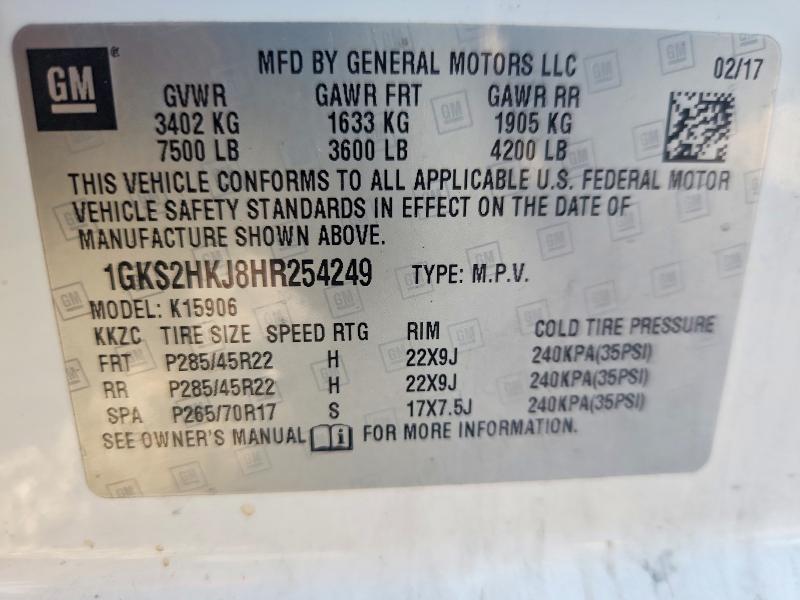 Продажа на аукционе авто 2017 Gmc Yukon Xl, vin: 1GKS2HKJ8HR254249, номер лота: 66290726