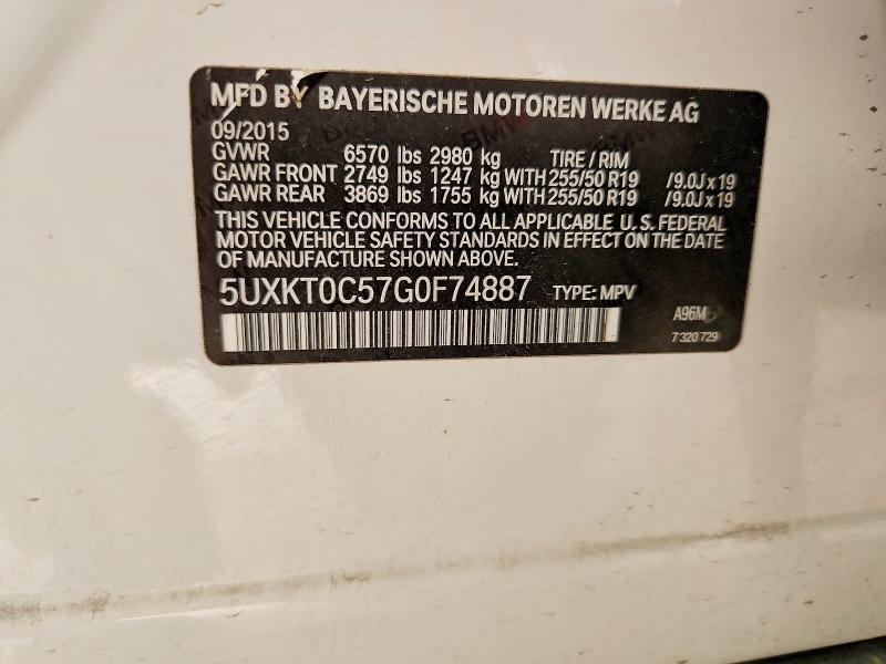 Aukcja sprzedaży 2016 Bmw X5, vin: 5UXKT0C57G0F74887, numer aukcji: 63181646