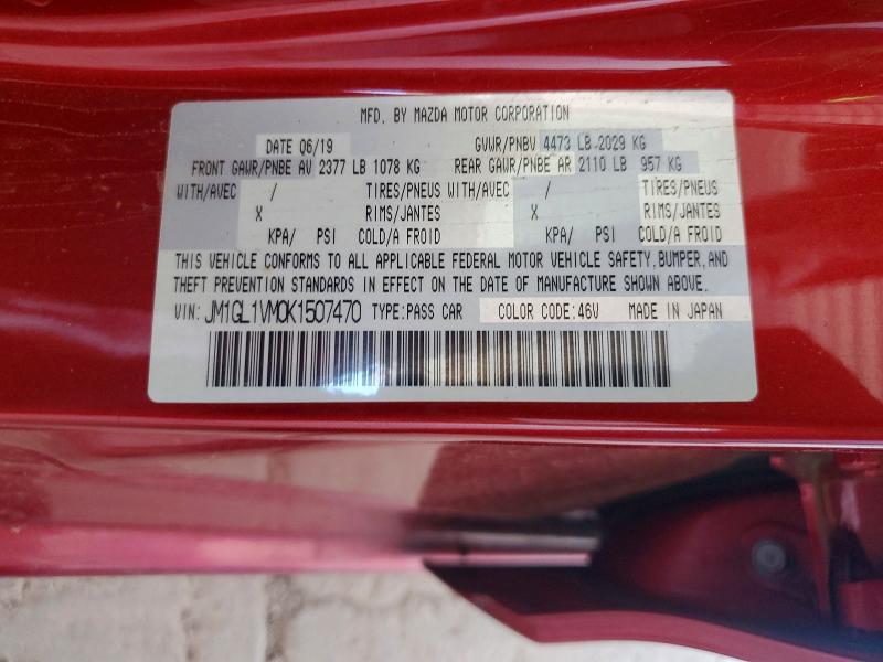 Aukcja sprzedaży 2019 Mazda 6, vin: JM1GL1VM0K1507470, numer aukcji: 65018886
