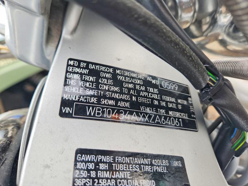 1999 Bmw R1200 მანქანა იყიდება აუქციონზე, vin: WB10434AXXZA64061, აუქციონის ნომერი: 64583426