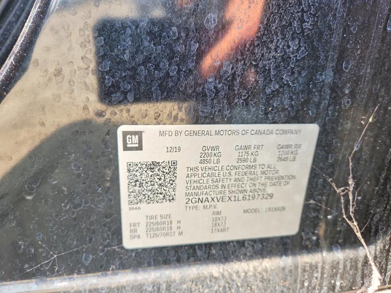Продаж на аукціоні авто 2020 Chevrolet Equinox, vin: 2GNAXVEX1L6197329, номер лоту: 63655156