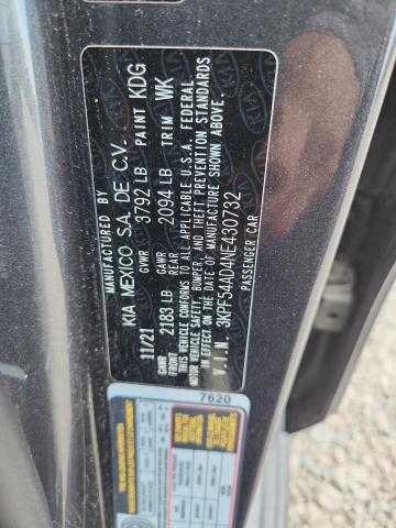 2022 Kia Forte მანქანა იყიდება აუქციონზე, vin: 3KPF54AD4NE430732, აუქციონის ნომერი: 66271386