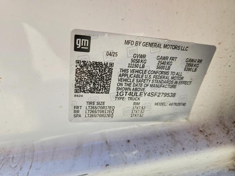 Продажа на аукционе авто 2025 Gmc Sierra, vin: 1GT4ULEY4SF279538, номер лота: 63748516