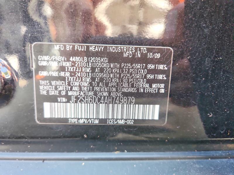 Продажа на аукционе авто 2010 Subaru Forester, vin: JF2SH6DC4AH749879, номер лота: 60714296