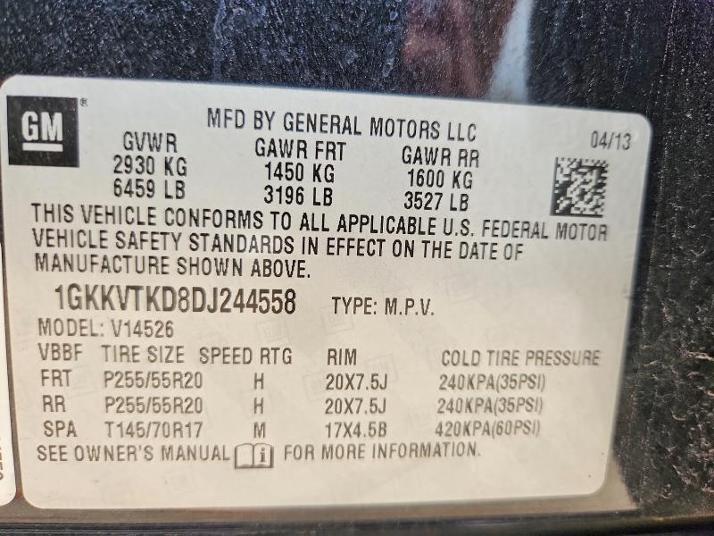 Продажа на аукционе авто 2013 Gmc Acadia, vin: 1GKKVTKD8DJ244558, номер лота: 64645306