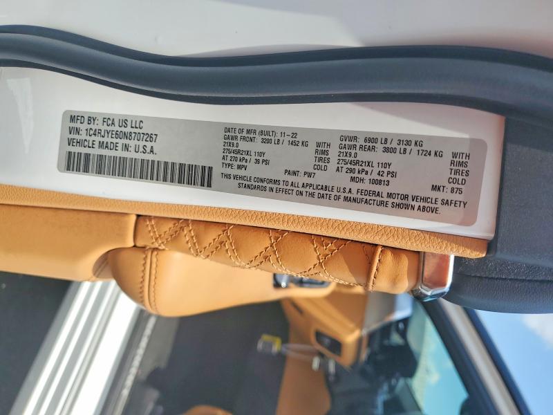 Aukcja sprzedaży 2022 Jeep Grand Cherokee, vin: 1C4RJYE60N8707267, numer aukcji: 66342566