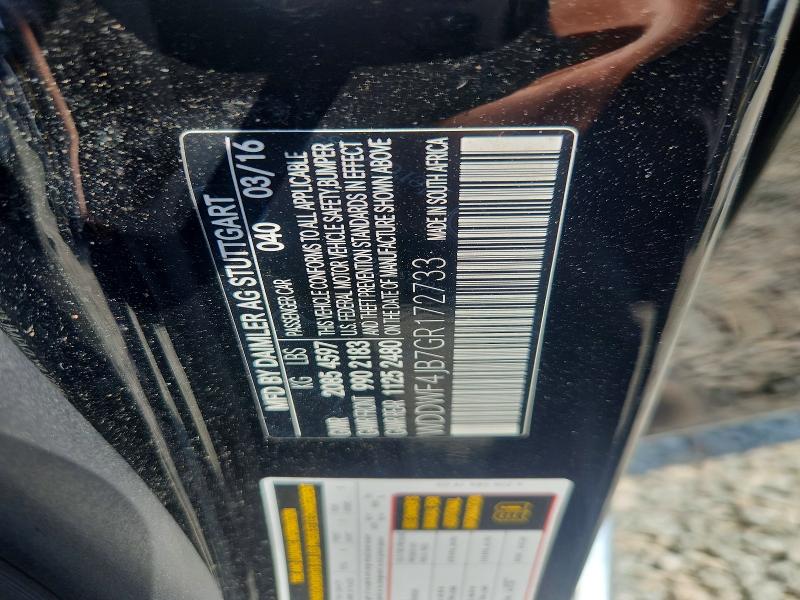 Aukcja sprzedaży 2016 Mercedes-benz C, vin: WDDWF4JB7GR172733, numer aukcji: 64556296
