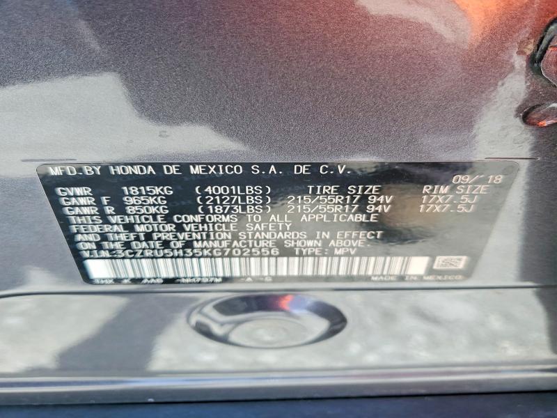 Продаж на аукціоні авто 2019 Honda Hr-v, vin: 3CZRU5H35KG702556, номер лоту: 66935076