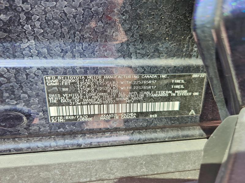 Продаж на аукціоні авто 2022 Toyota Rav4, vin: 2T3W1RFV5NW219327, номер лоту: 66164746