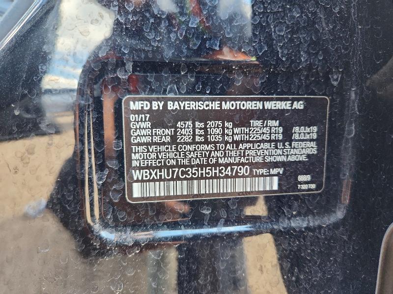 64363596 :رقم المزاد ، WBXHU7C35H5H34790 vin ، 2017 Bmw X1 مزاد بيع