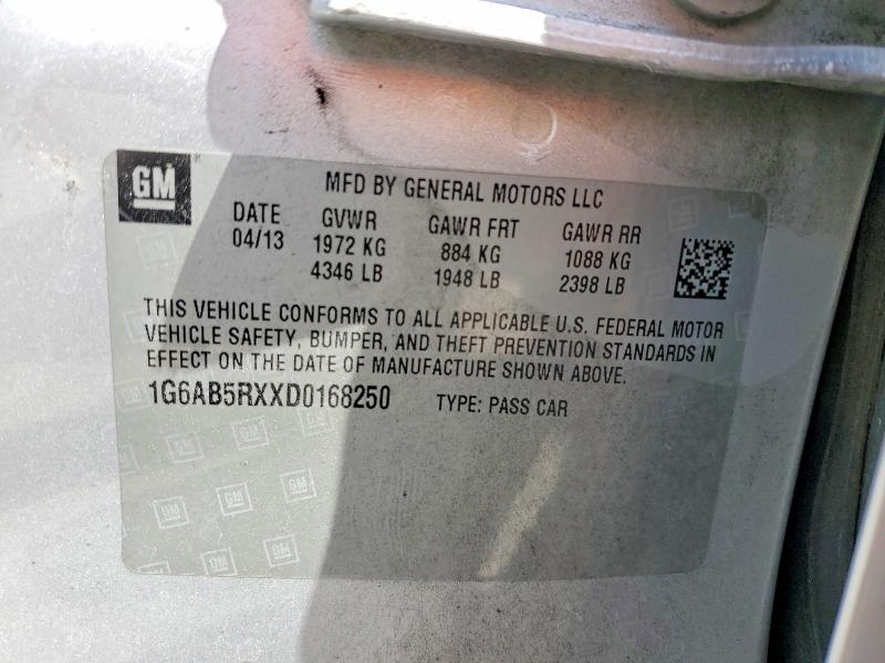 65853266 :رقم المزاد ، 1G6AB5RXXD0168250 vin ، 2013 Cadillac Ats مزاد بيع