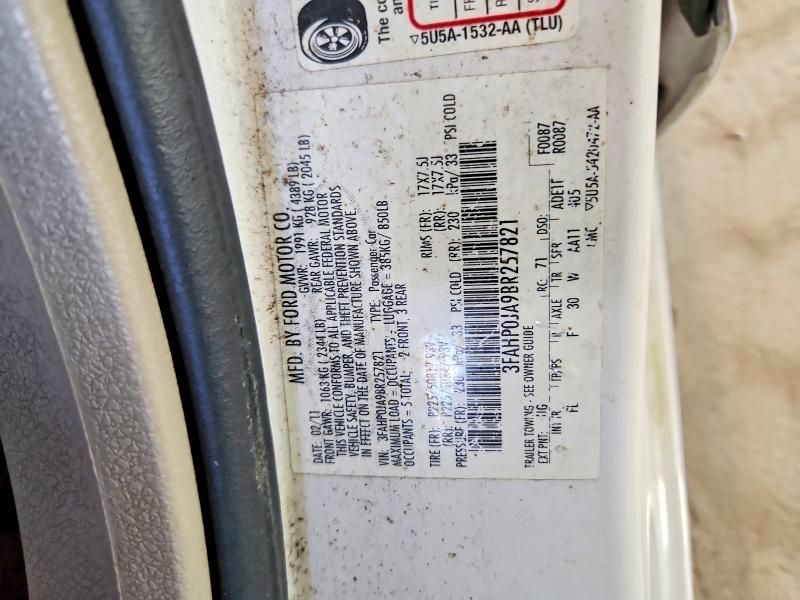 Продажа на аукционе авто 2011 Ford Fusion, vin: 3FAHP0JA9BR257821, номер лота: 65847076