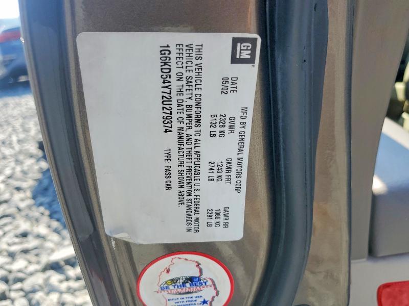 66754836 :رقم المزاد ، 1G6KD54Y72U279374 vin ، 2002 Cadillac Deville مزاد بيع