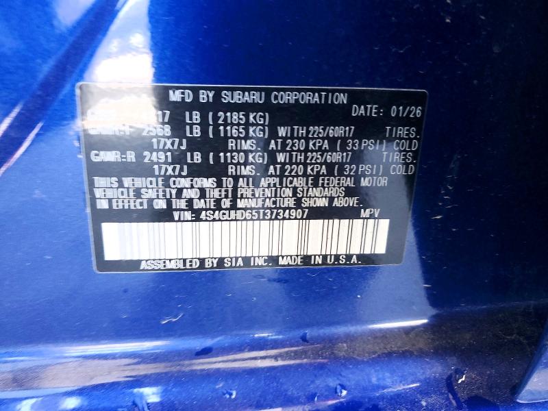 63786486 :رقم المزاد ، 4S4GUHD65T3734907 vin ، 2026 Subaru Crosstrek مزاد بيع