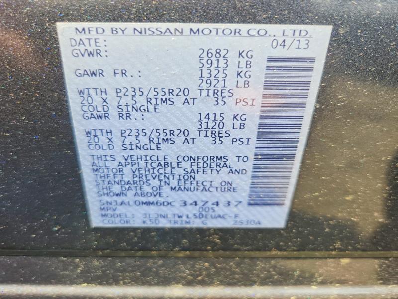 Aukcja sprzedaży 2013 Infiniti Jx35, vin: 5N1AL0MM6DC347437, numer aukcji: 64890996