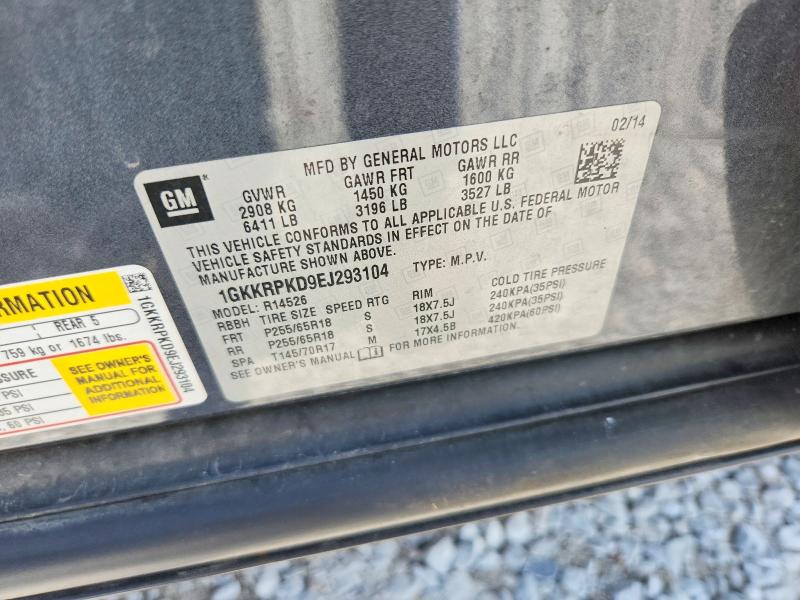 2014 Gmc Acadia მანქანა იყიდება აუქციონზე, vin: 1GKKRPKD9EJ293104, აუქციონის ნომერი: 66196236