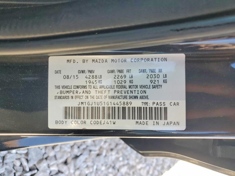 2016 Mazda 6 მანქანა იყიდება აუქციონზე, vin: JM1GJ1U51G1445889, აუქციონის ნომერი: 63609436