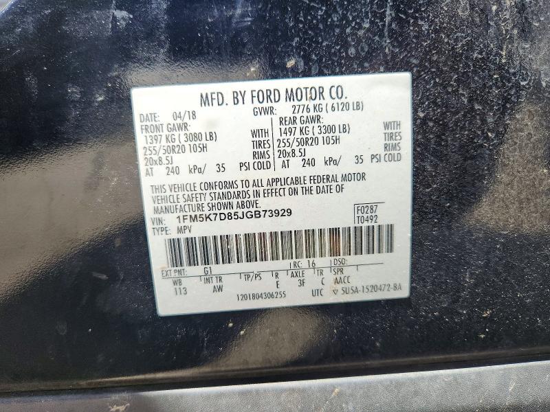 Продажа на аукционе авто 2018 Ford Explorer, vin: 1FM5K7D85JGB73929, номер лота: 65139306