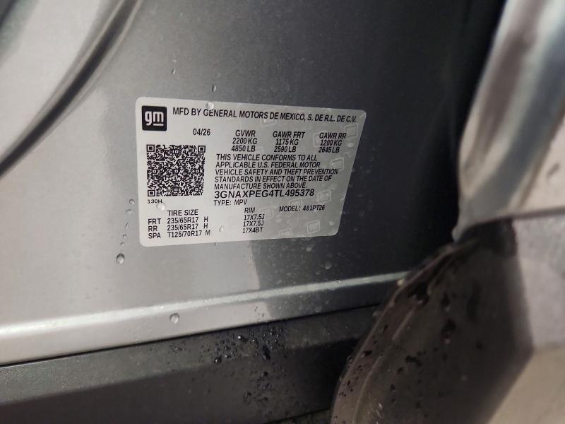 Продажа на аукционе авто 2026 Chevrolet Equinox, vin: 3GNAXPEG4TL495378, номер лота: 61448546