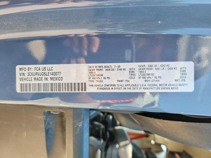 Продажа на аукционе авто 2020 Ram Promaster 3500, vin: 3C6URVJG5LE140077, номер лота: 70550146