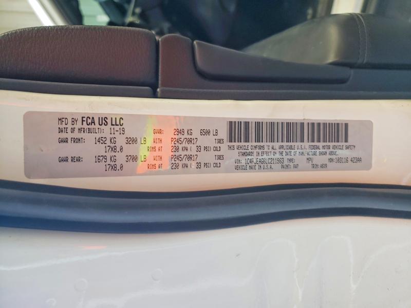 64600456 :رقم المزاد ، 1C4RJEAG6LC211963 vin ، 2020 Jeep Grand Cherokee مزاد بيع