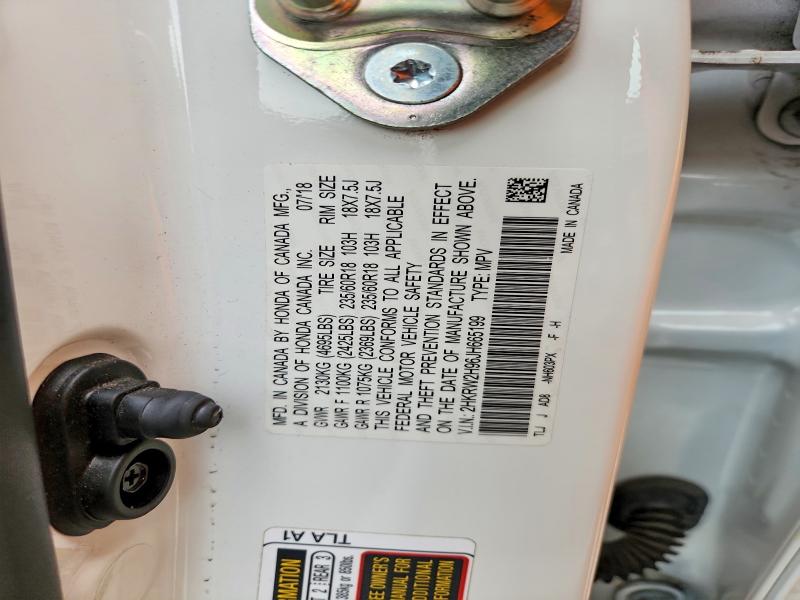 Продаж на аукціоні авто 2018 Honda Cr-v, vin: 2HKRW2H96JH665199, номер лоту: 66509806