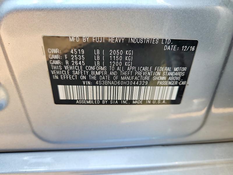 Aukcja sprzedaży 2017 Subaru Legacy, vin: 4S3BNAD60H3044329, numer aukcji: 63379296