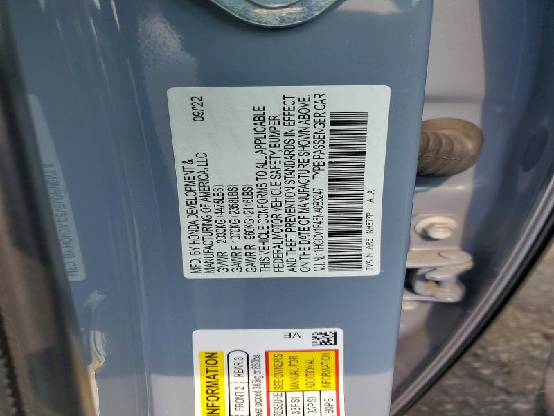 Продажа на аукционе авто 2022 Honda Accord, vin: 1HGCV1F45NA083247, номер лота: 64291556