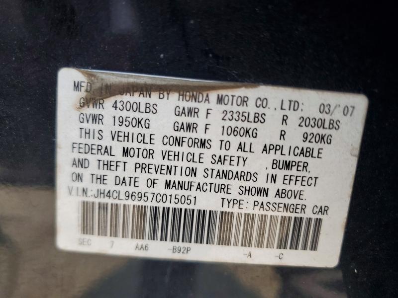 Продажа на аукционе авто 2007 Acura Tsx, vin: JH4CL96957C015051, номер лота: 64405426