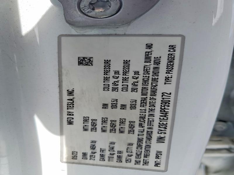 Продаж на аукціоні авто 2023 Tesla Model 3, vin: 5YJ3E1EA4PF590172, номер лоту: 66653906