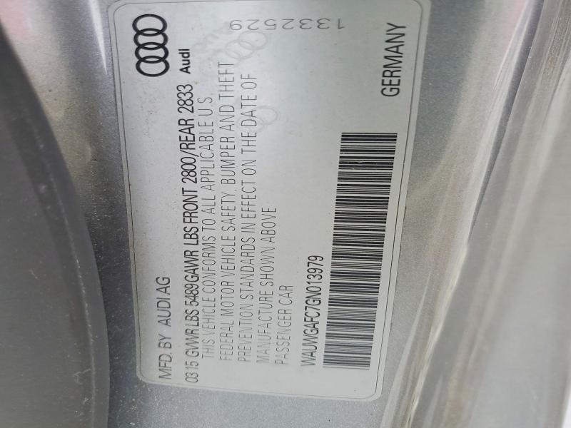 Aukcja sprzedaży 2016 Audi A7, vin: WAUWGAFC7GN013979, numer aukcji: 65917966