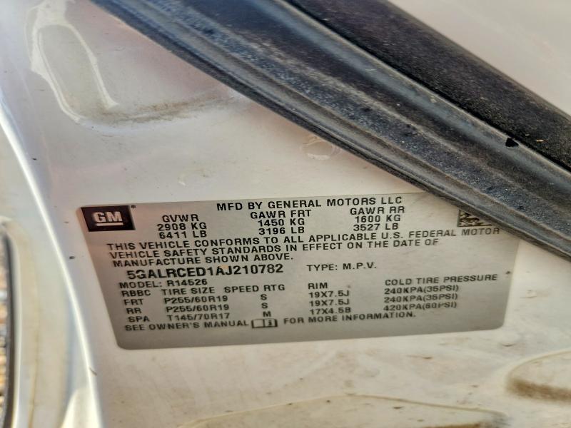 2010 Buick Enclave მანქანა იყიდება აუქციონზე, vin: 5GALRCED1AJ210782, აუქციონის ნომერი: 64570136