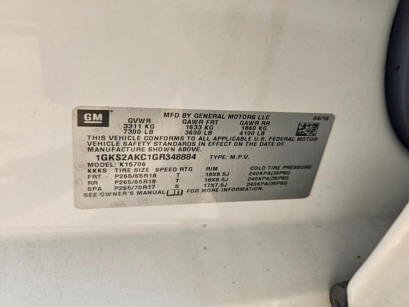 Продажа на аукционе авто 2016 Gmc Yukon, vin: 1GKS2AKC1GR348884, номер лота: 65933436