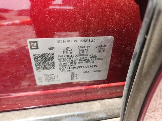 64381716 :رقم المزاد ، 5GAERBKW3JJ257935 vin ، 2018 Buick Enclave مزاد بيع