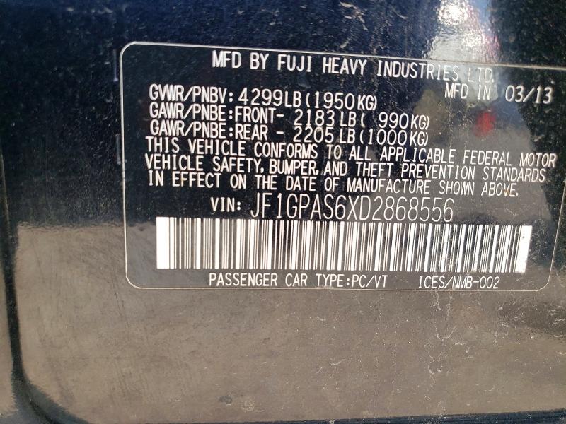 Продаж на аукціоні авто 2013 Subaru Impreza, vin: JF1GPAS6XD2868556, номер лоту: 64306726