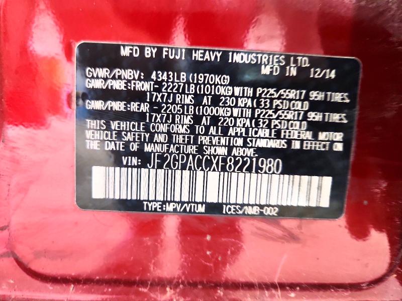65357016 :رقم المزاد ، JF2GPACCXF8221980 vin ، 2015 Subaru Xv Crosstrek مزاد بيع