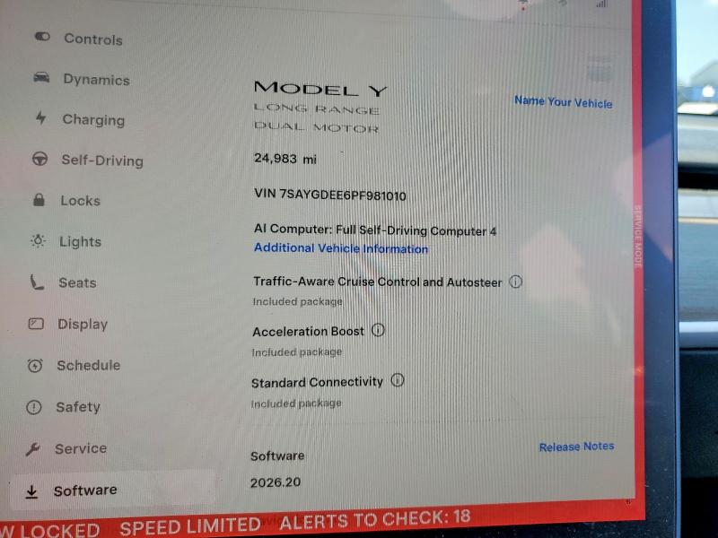 2023 Tesla Model Y მანქანა იყიდება აუქციონზე, vin: 7SAYGDEE6PF981010, აუქციონის ნომერი: 65808786