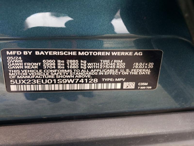 63578436 :رقم المزاد ، 5UX23EU01S9W74128 vin ، 2025 Bmw X5 مزاد بيع